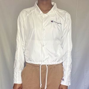 Cropped Champion Button Up Collar Shirt-Jacket (windbreaker)